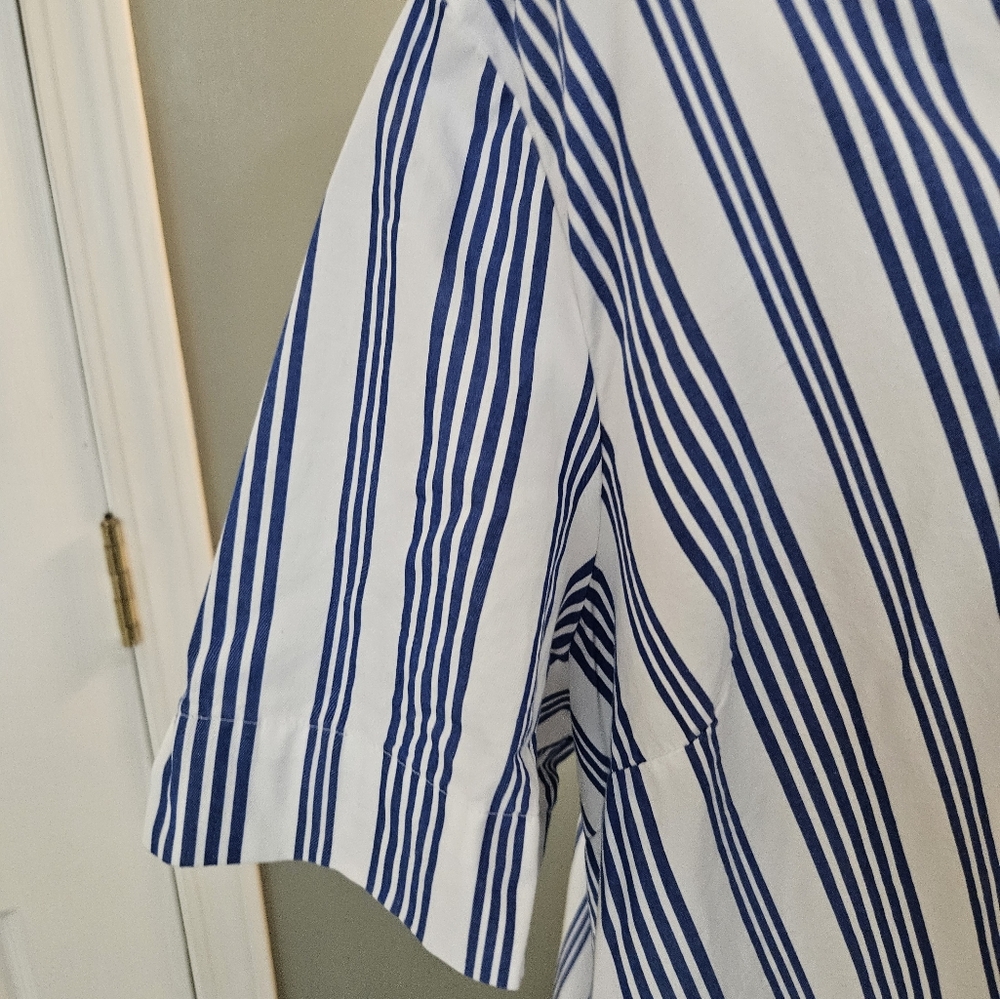 Old Navy Women's Size XL Blue and White Striped Shirt Dress with Pockets - Picture 6 of 15